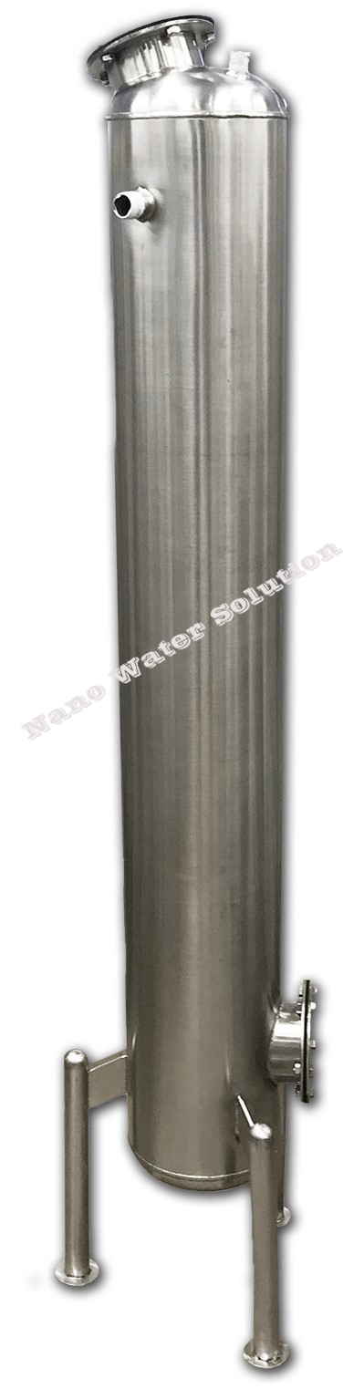 ถังกรองน้ำสแตนเลส 10" ขนาด 20x120x0.15 ซม. 1" ก้างปลา