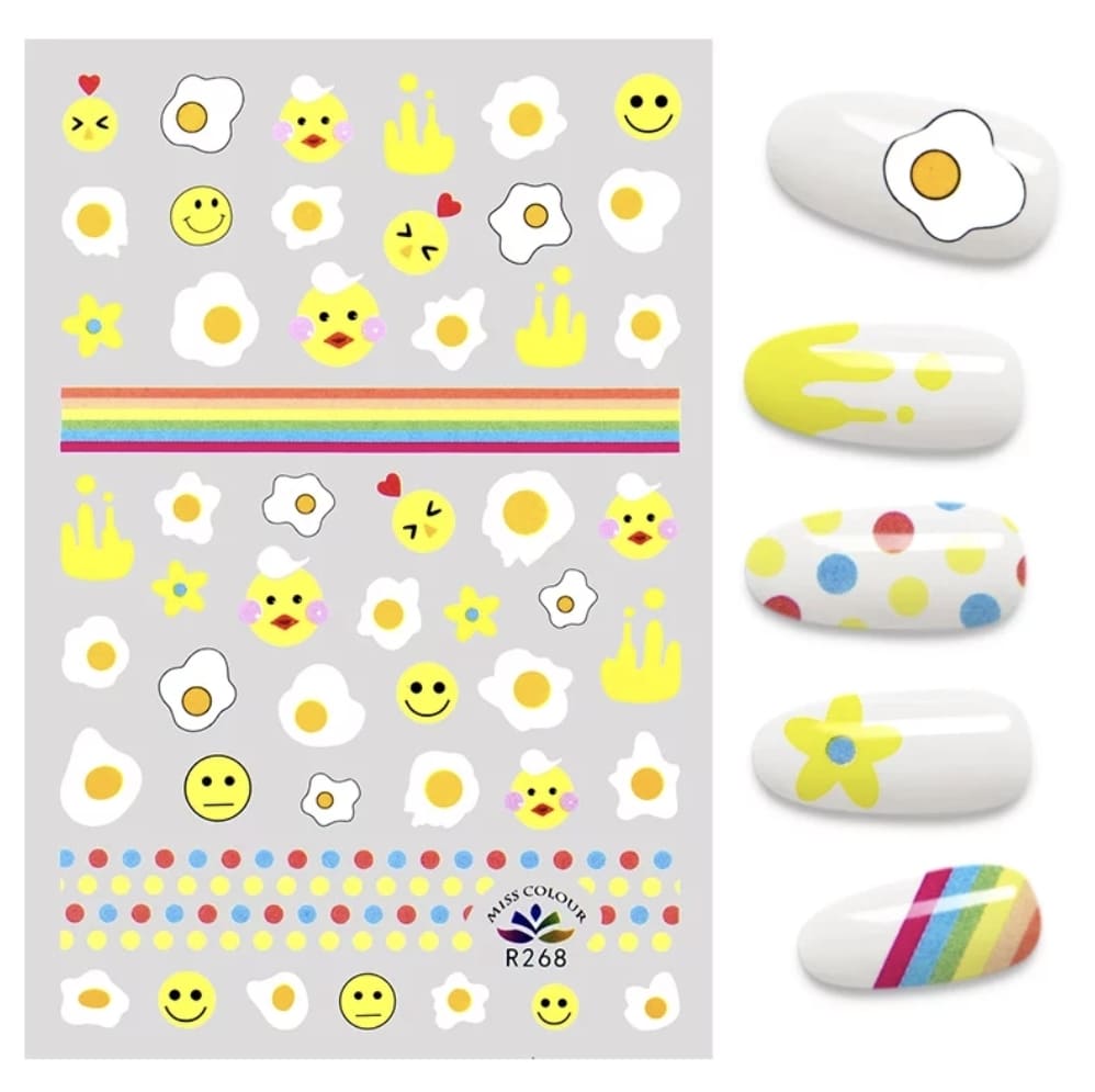 สติ๊กเกอร์ติดเล็บ สติ๊กเกอร์ตกแต่งเล็บ ตัวหนังสือ ตัวกาตูนย์ มีหลายแบบ