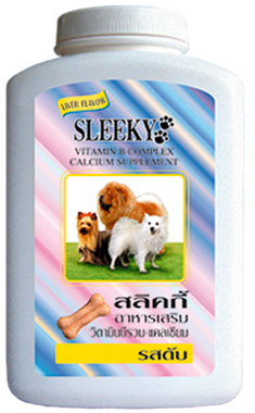 SLEEKY - สลิคกี้ วิตามินรวมและแคลเซียมสุนัข บำรุงร่างกายสุนัข รสตับ สำหรับหมาทุกพันธุ์ - ขวดใหญ่ 630 กรัม