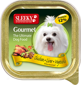 อาหารสุนัข SLEEKY Gourmet รสไก่-ตับ-ผัก - อาหารหมาเล็ก