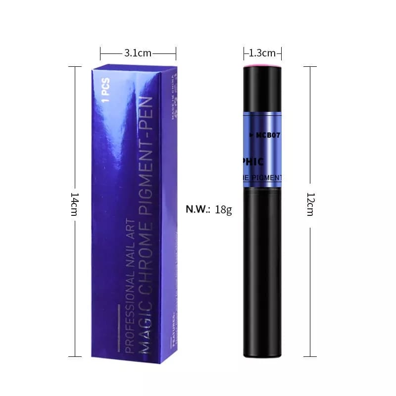 ปากกาผงกระจก ผงกระจกแบบแท่ง ผงขัดเล็บ Mirror Powder สีเงิน+ทอง