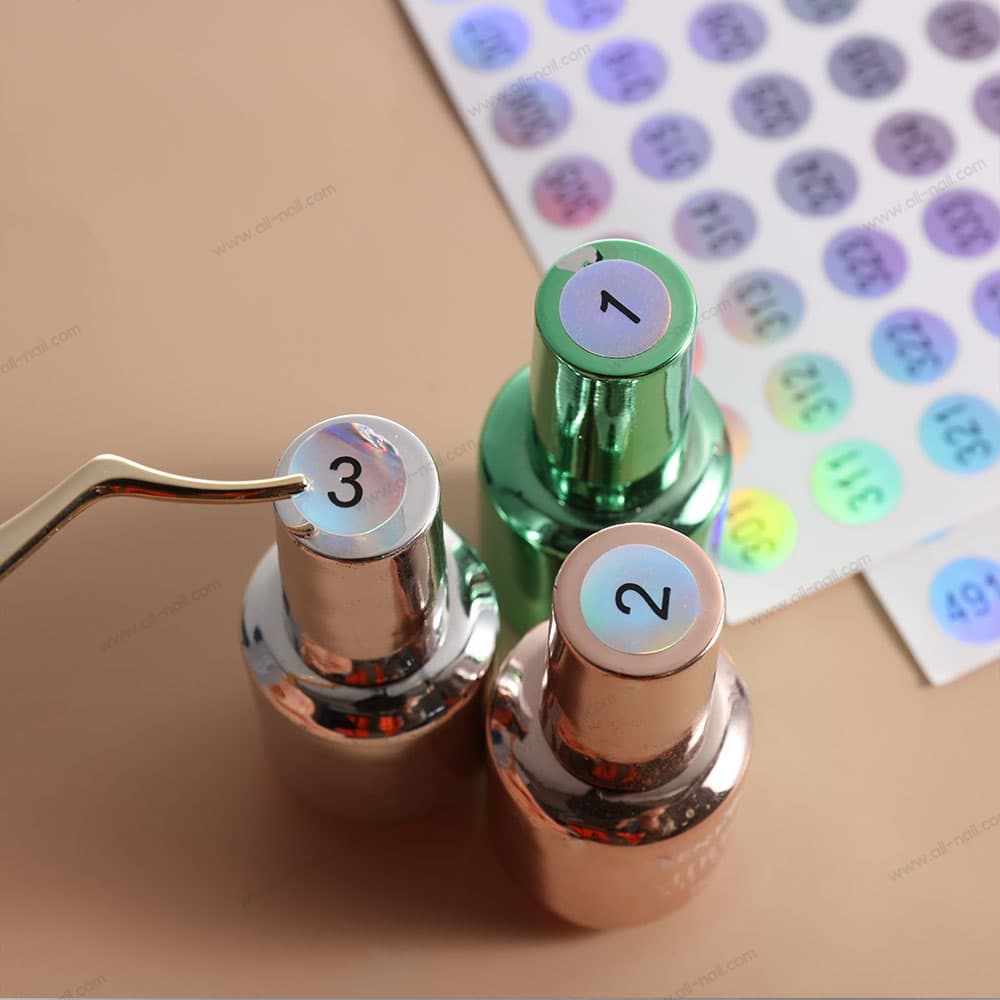 สติ๊กเกอร์หมายเลข สติ๊กเกอร์ตัวเลข ติดบนขวดสีทาเล็บ เลข1-100