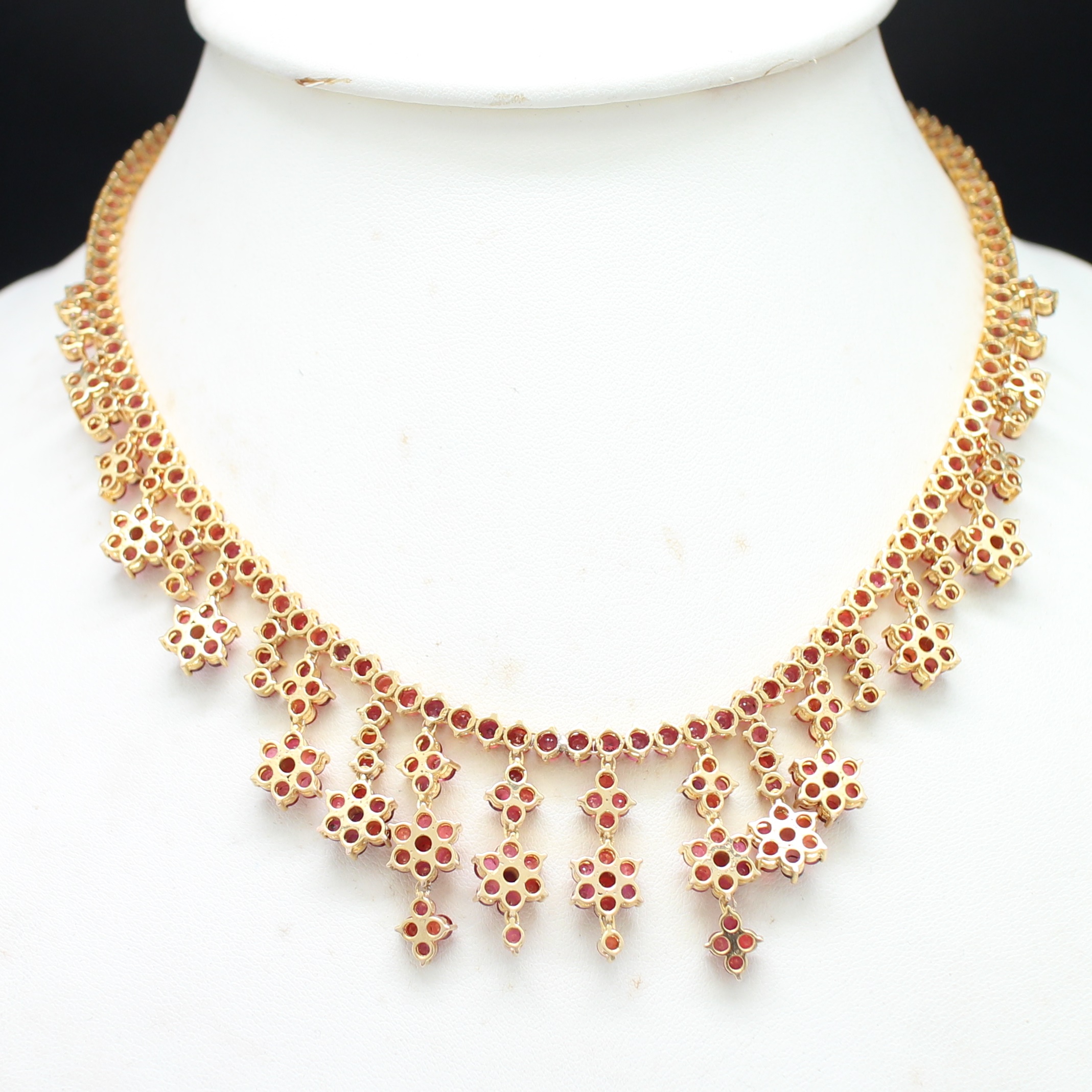 NL25090 สร้อยคอระย้าพลอยซองเจีย ทองแท้ 90% นน.รวม 55.2 กรัม ยาว 16 นิ้ว งานสวย