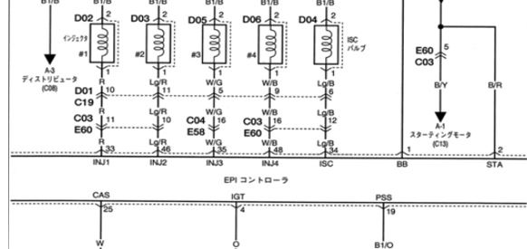 SUZUKI ESCUDO (1996-11~) วงจรไฟฟ้าเครื่องยนต์ G16A WIRING DIAGRAM SUZUKI ESCUDOบอดี้ TA01W TA01R TD01W ซูซูกิ เอสคูโด้