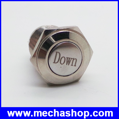 สวิทซ์กดติดปล่อยดับ สวิทช์16มม 250V พร้อมปุ่ม Down 16mm momentary Words Down flat push button switch
