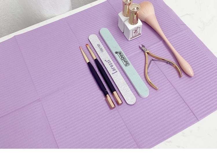 แผ่นปูโต๊ะทำเล็บ แผ่นรองโต๊ะใช้แล้วทิ้ง ผ้าปูโต๊ะกันเปื้อน กันน้ำ 125แผ่น/แพค