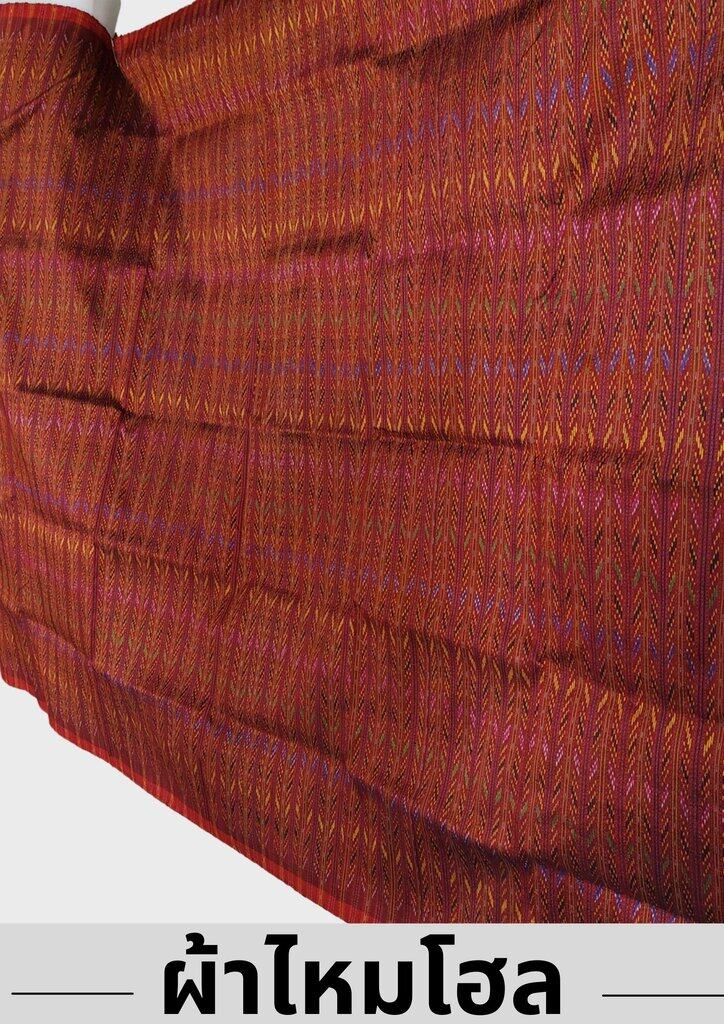 ซิ่น ผ้าไหมมัดหมี่ลายโฮล ขนาด 1x2เมตร สีแดง รหัส R1A-JA005