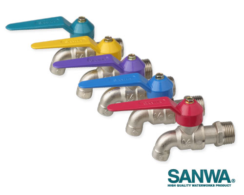 SANWA ก๊อกบอลแฟนซี คละสี ซันว่า 4 หุน 1/2" (10 ตัว/กล่อง)