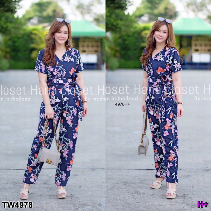 เซท #สาวอวบ เสื้อไขว้หน้า+กางเกงขายาว TW4978