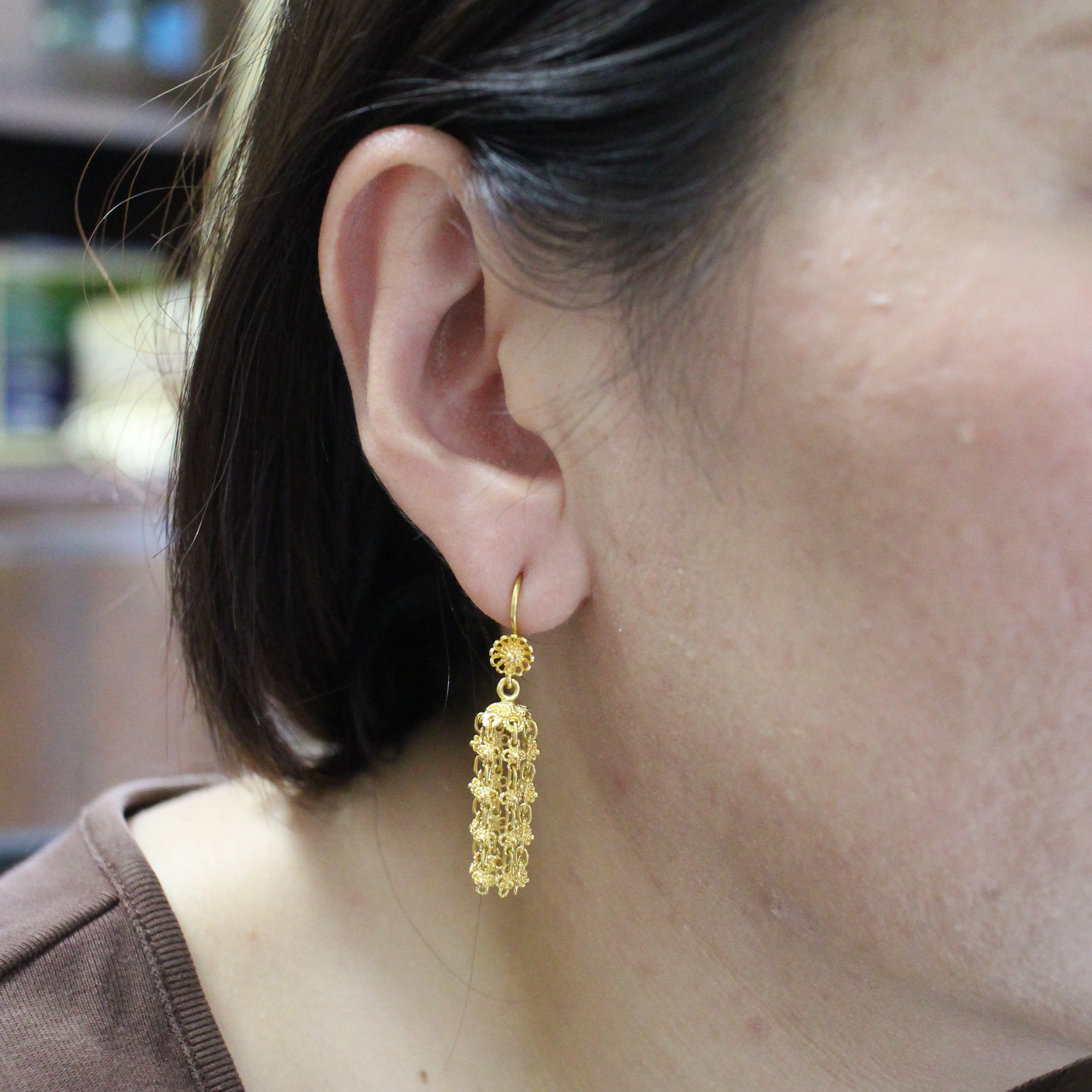 ER25221 ต่างหูทองเต่าร้าง ทองแท้ 99.99% นน. 9.7 กรัม