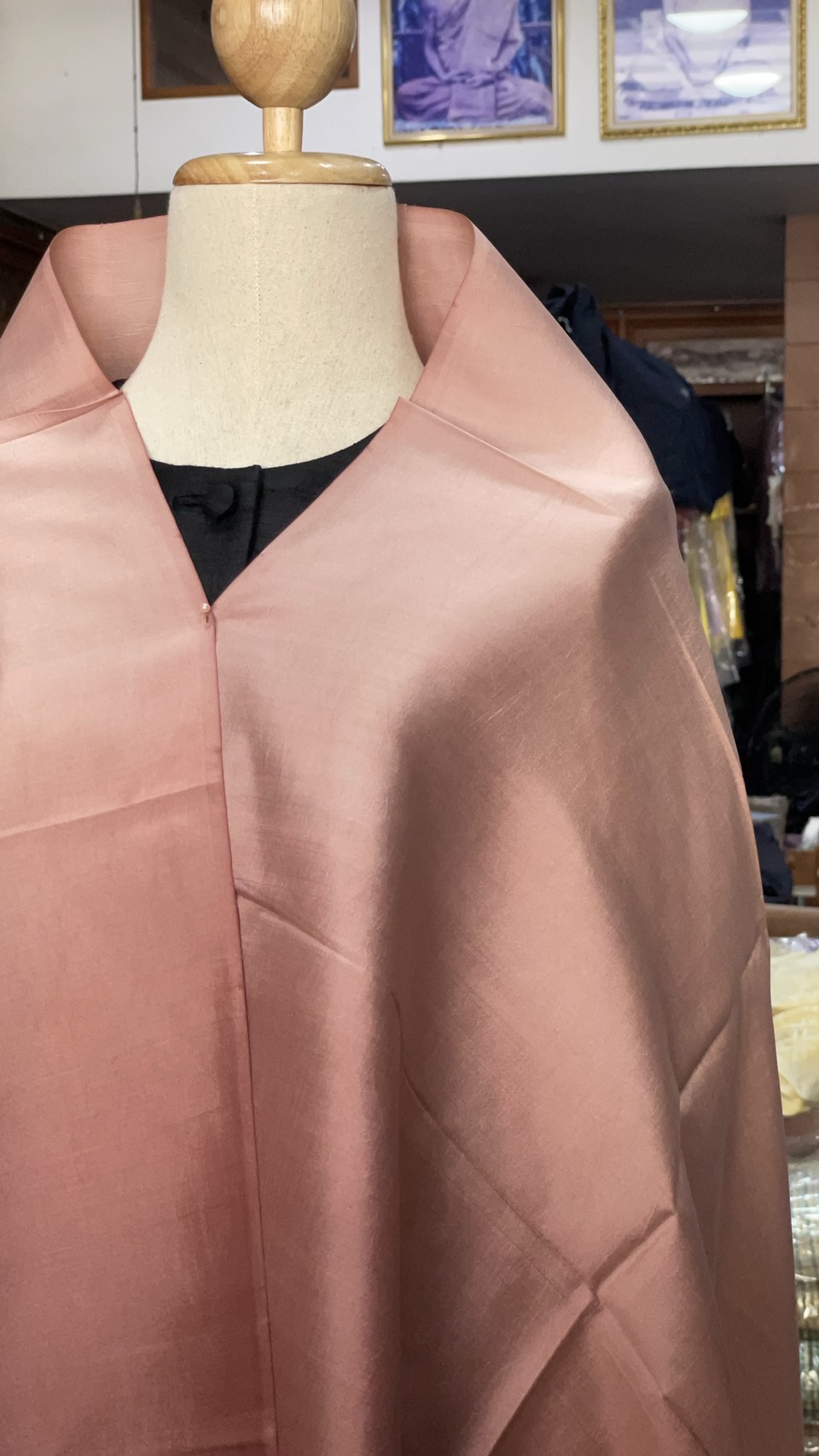 ผ้าคลุมไหล่ผ้าไหม สไลด์สี เนื้อเรียบ ขนาด 60x200ซม. สีส้ม รหัส ZYE-AA-1114684