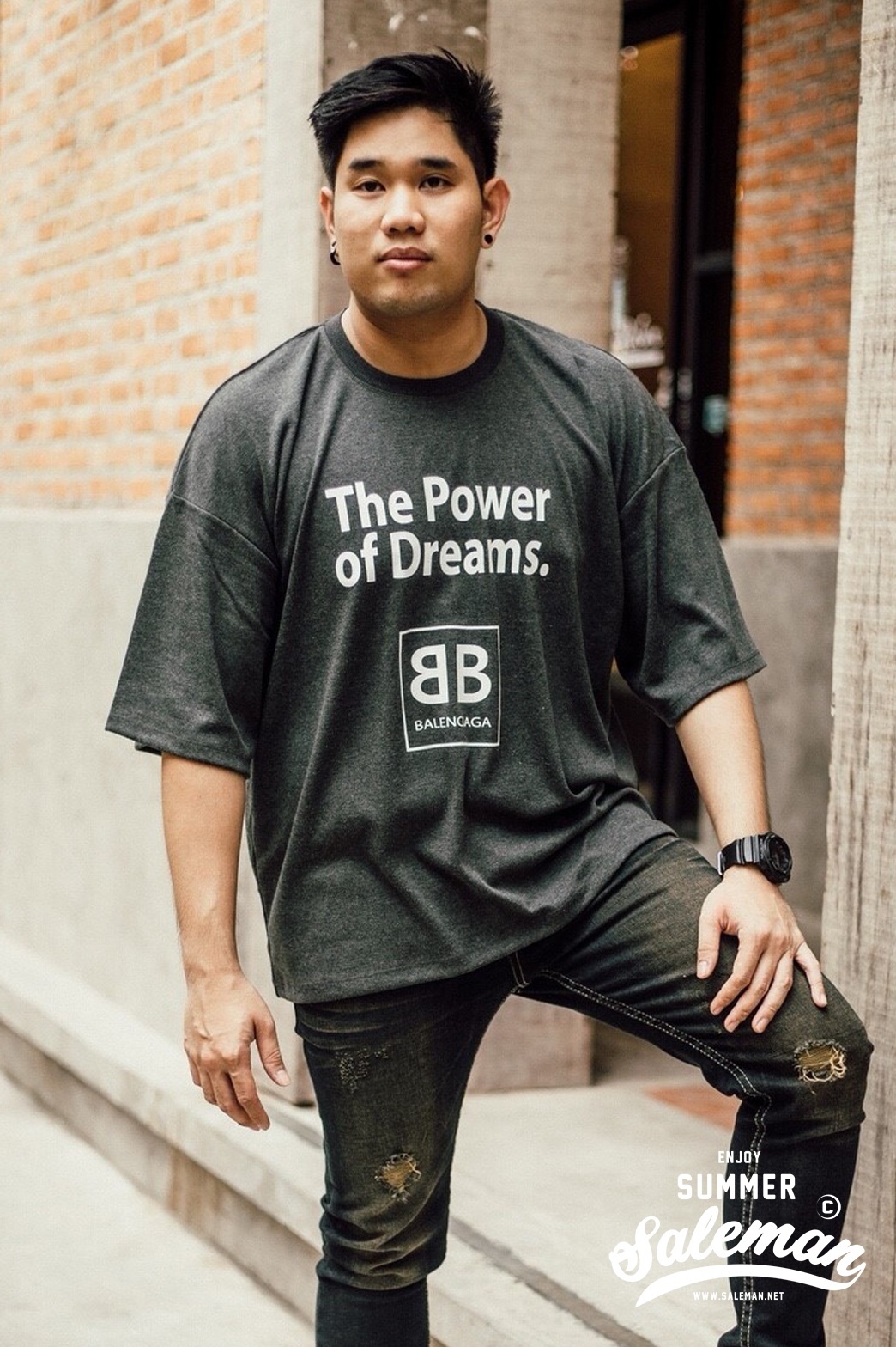 เสื้อยืด The power of Dreams สีเทาเข้ม -113-2