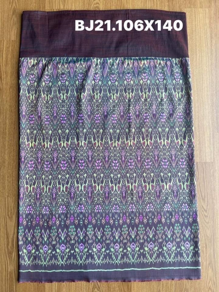 ซิ่น พระตะบอง ไหมบ้านสาวมือ ย้อมสีธรรมชาติ ขนาด 106x140ซม สีม่วง รหัส N9-SIL-BJ21