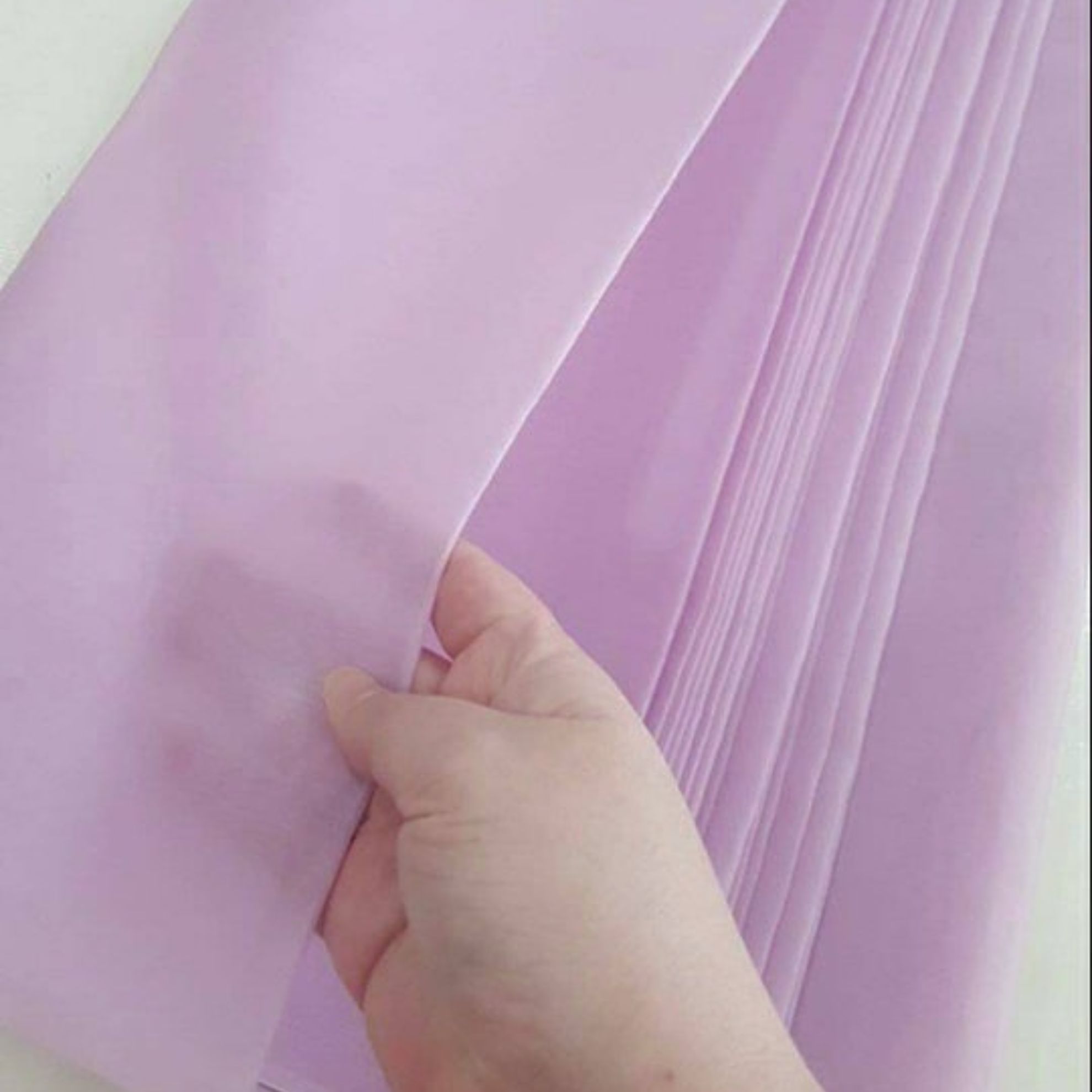 ผ้าไหมแก้ว ไหมแท้ 100% เนื้อโปร่งบางเบา สีม่วง ตัดขายตามความยาวหลา รหัส C1-115-16