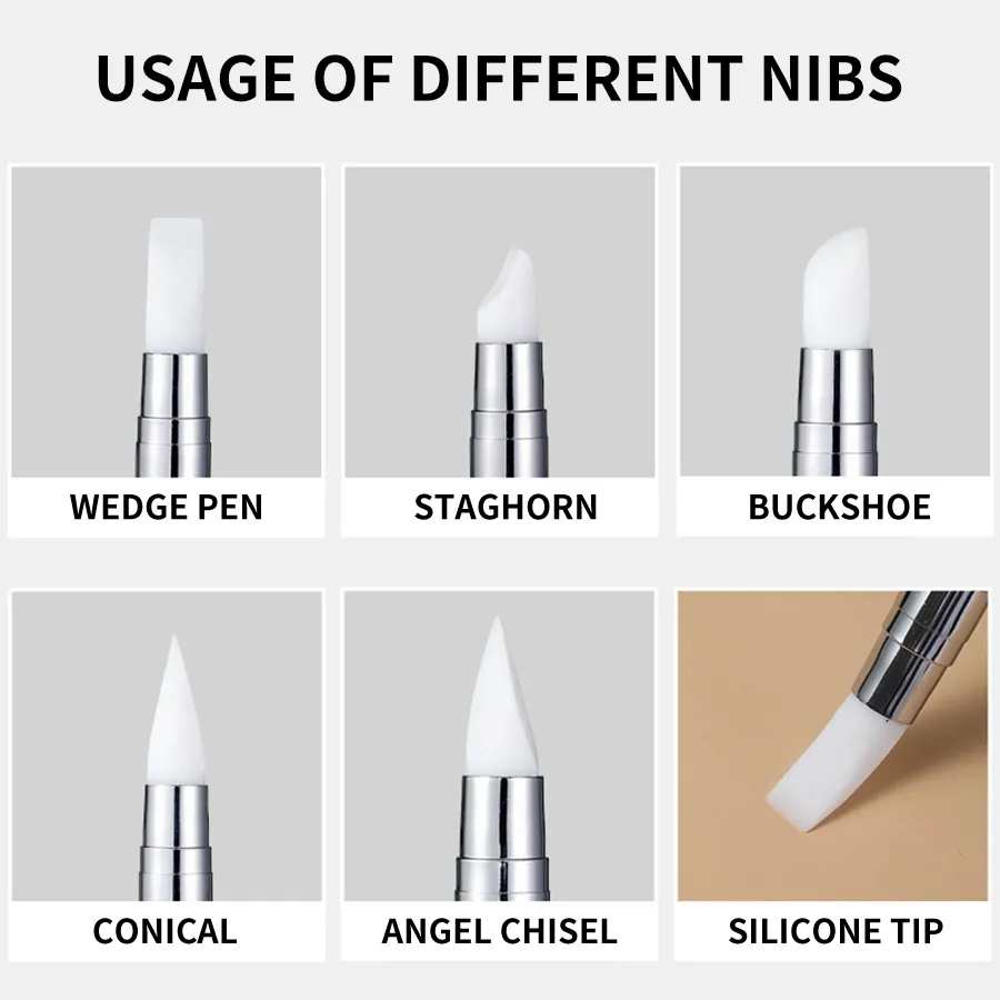 พู่กันหัวซิลิโคน พู่กันยาง สับหรับปั้นนูน ขัดผง 5แท่ง/set