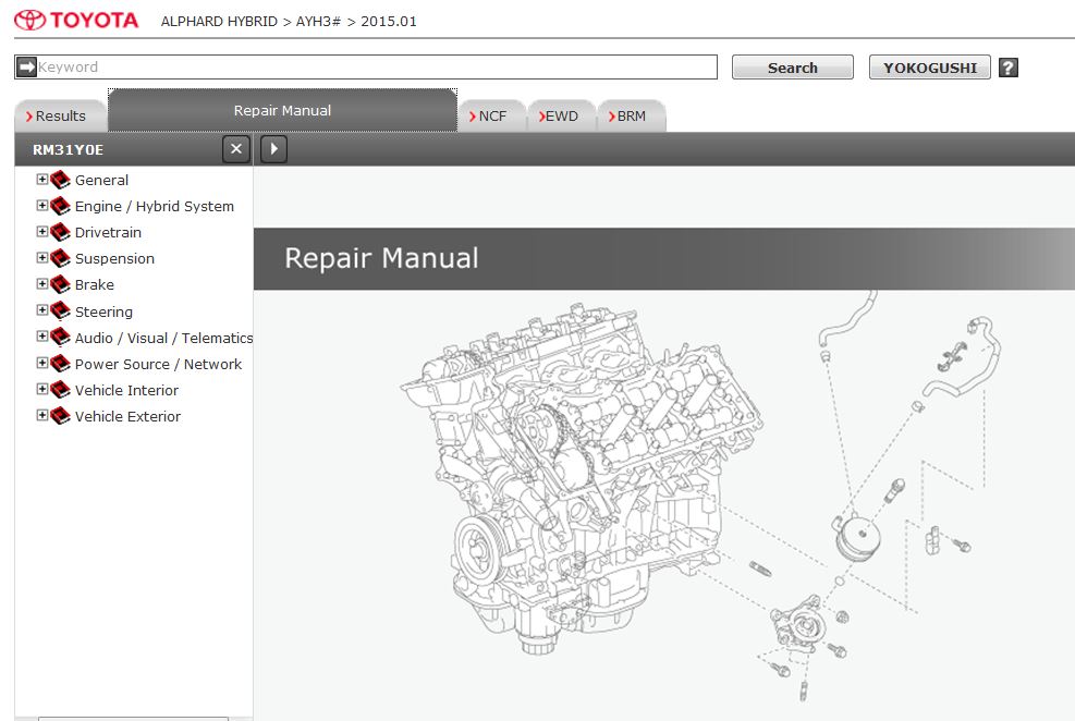 คู่มือซ่อม และ Wiring diagram ทั้งคัน ALPHARD HYBRID 2015