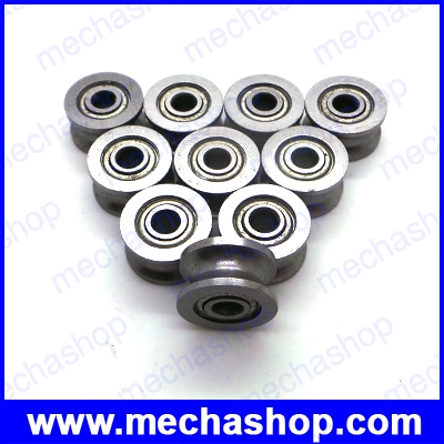 (10 ชิ้น)แบริ่งพร้อมร่องยู U624ZZ 624UU 4x13x7mm U Groove Carbon Steel Deep Groove Ball Bearing Traces Walking Guide Rail Bearing