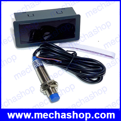 เครื่องนับจำนวนรอบ ตรวจจับความเร็วรอบ เครื่องวัดรอบด้วยพรอกซิมิตี้ตรวจจับโลหะ(ไม่ใช้แม่เหล็ก) LED Tachometer 9999 RPM Speed Meter จอสีฟ้า +Proximity Switch Sensor NPN 12V ตรวจจับโลหะ