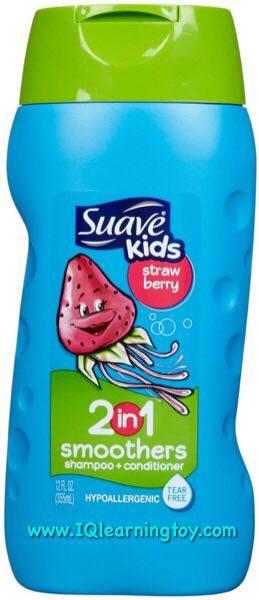 แชมพูเด็กผสมครีมนวด สูตร Tear Free : Suave Kids 2 in 1 Hair Smoothers Shampoo - Fairy Berry Strawberry ขนาด 355 Ml. จากอเมริกา จัดส่งฟรี