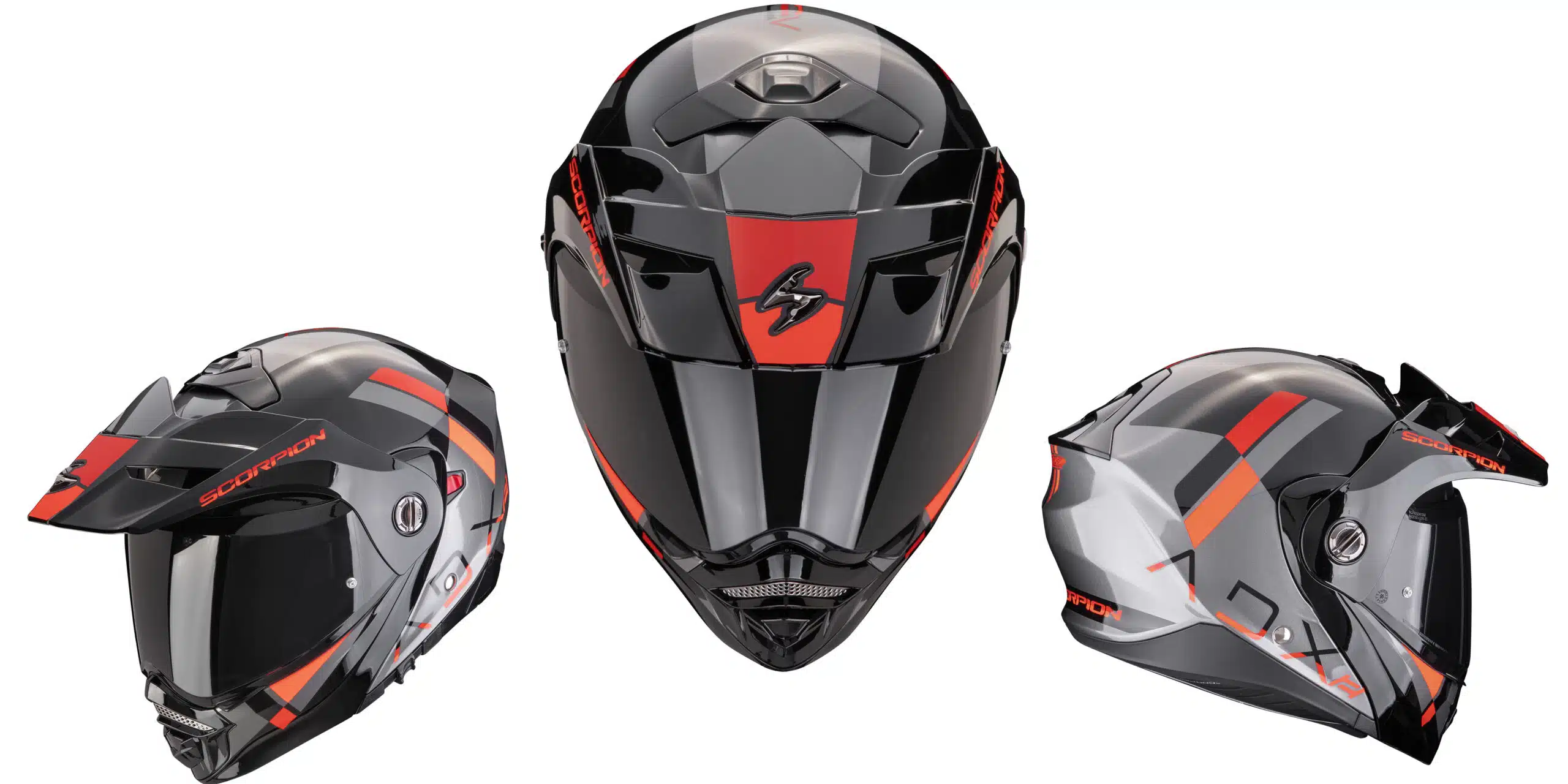 หมวกกันน็อค มอเตอร์ไซค์ #Enduro #touring #adventure แบบยกคางได้ Scorpion exo รุ่น ADX-2 ลาย Galane -Silver Black Red