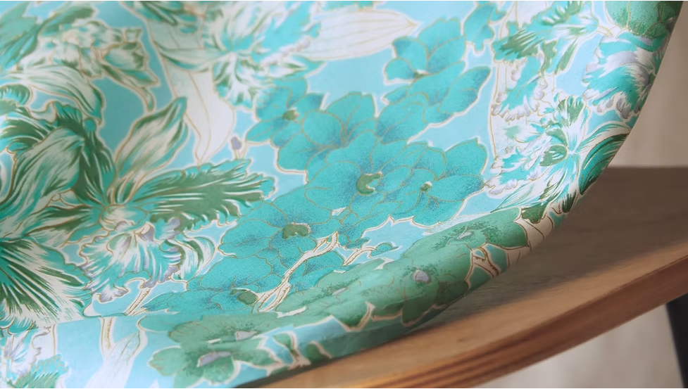 ผ้าพันคอไหมพิมพ์ลาย สี่เหลี่ยมจัตุรัส ขนาด 100x84ซม.ลายดอกไม้ สีฟ้า รหัส ZTG-CT-103375