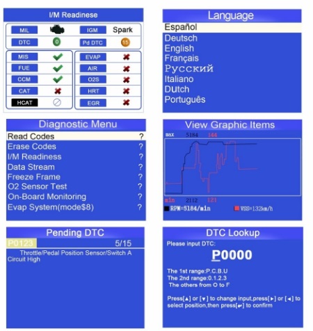 KW850 OBD II เครื่องมือสแกนตรวจสอบเครื่องยนต์ยานยนต์เครื่องอ่านรหัสรถยนต์, หน้าจอสีเต็ม OBD2/EOBD เครื่องสแกนเนอร์