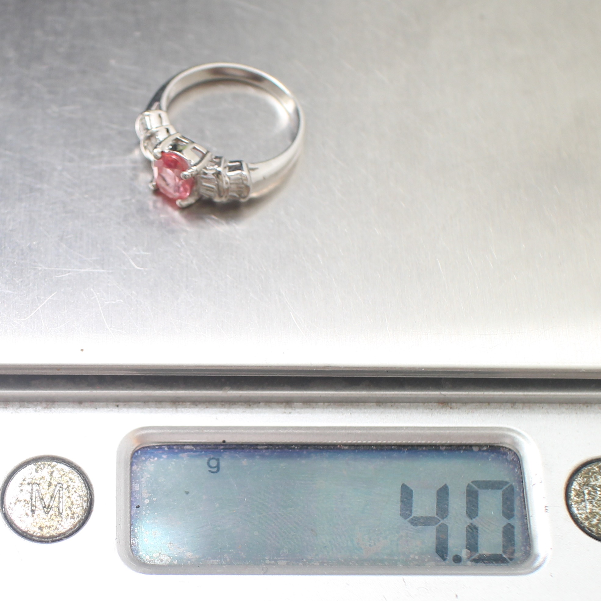 RG250317 แหวนพลอยบ่าข้างเพชร เพชรแท้ 0.40 กะรัต PT900 นน.รวม 4 กรัม ขนาดแหวน 47 มีใบเซอร์ EMIL