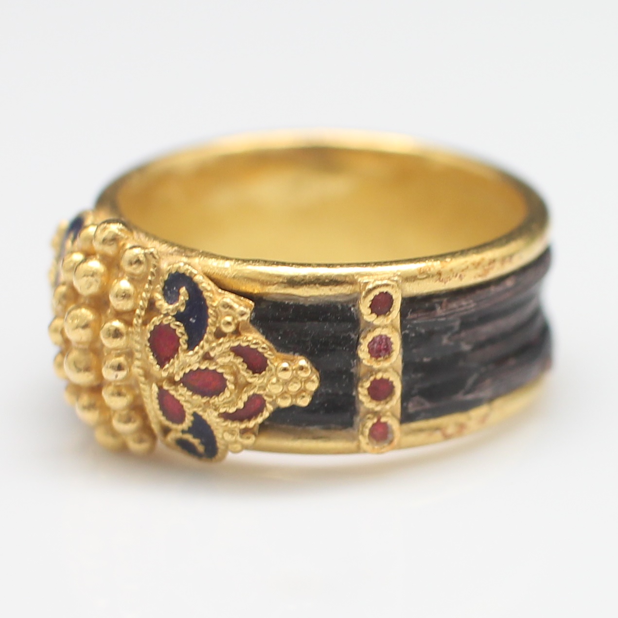 RG250171 แหวนหางช้างทองลงยา ทองแท้ 90% นน.รวม 8.3 กรัม ขนาดแหวน 60