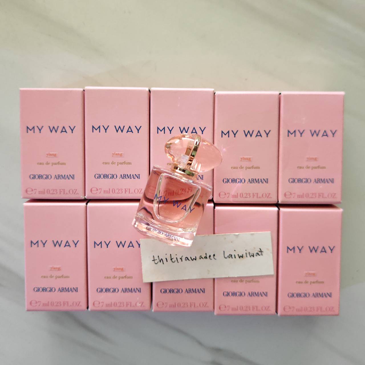 น้ำหอมจิ๋วมินิ Giorgio Armani My Way Ylang EDP 7ml แบบแต้มมีกล่อง ( Mini Perfume น้ำหอมขนาดพกพา) น้ำหอมจิ๋วมินิ ขวดน่ารัก ตั้งโชว์ก็สวย พกพาก็สะดวก หัวแต้มตามจุดชีพจร สำเนา