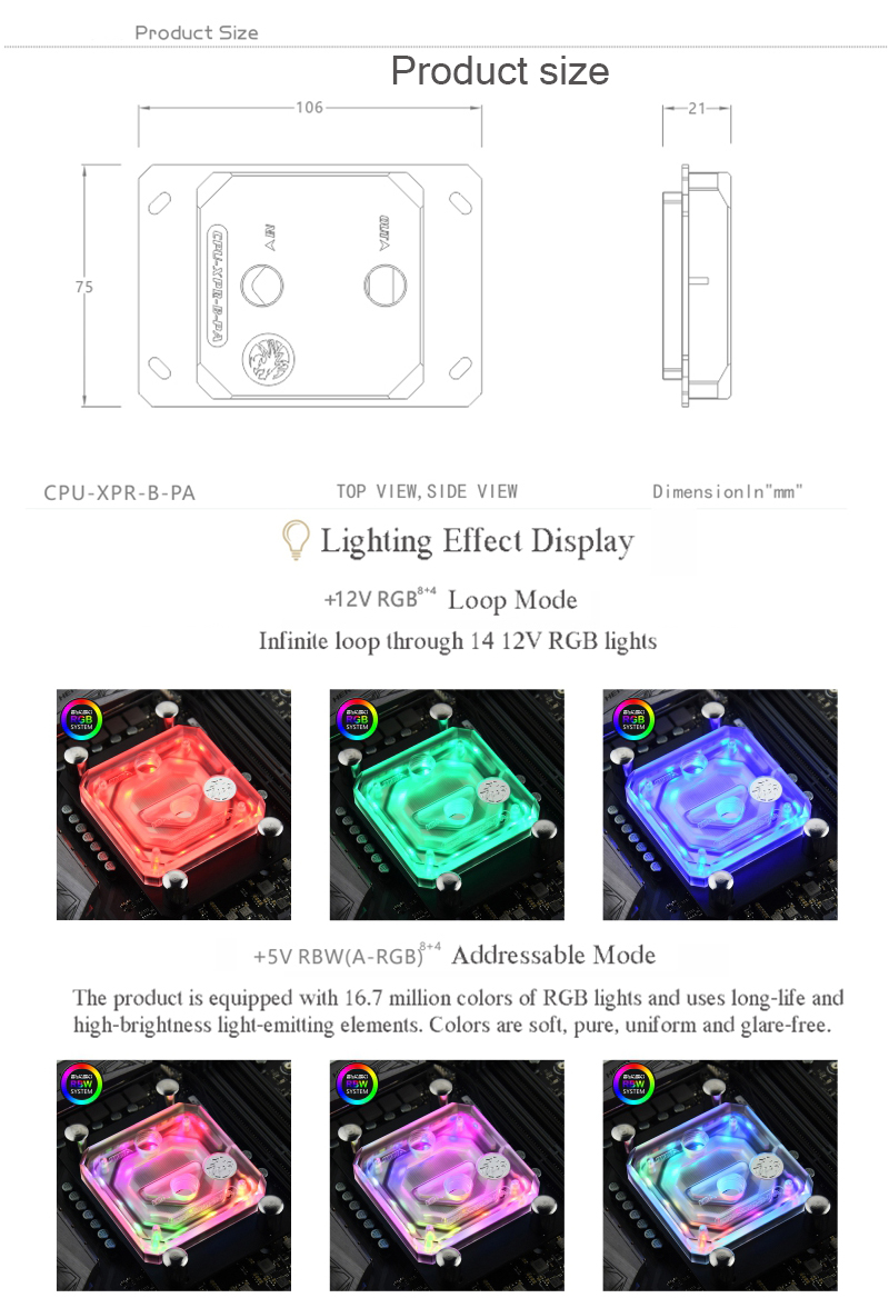 Bykski AMD CPU-XPR-B-PA