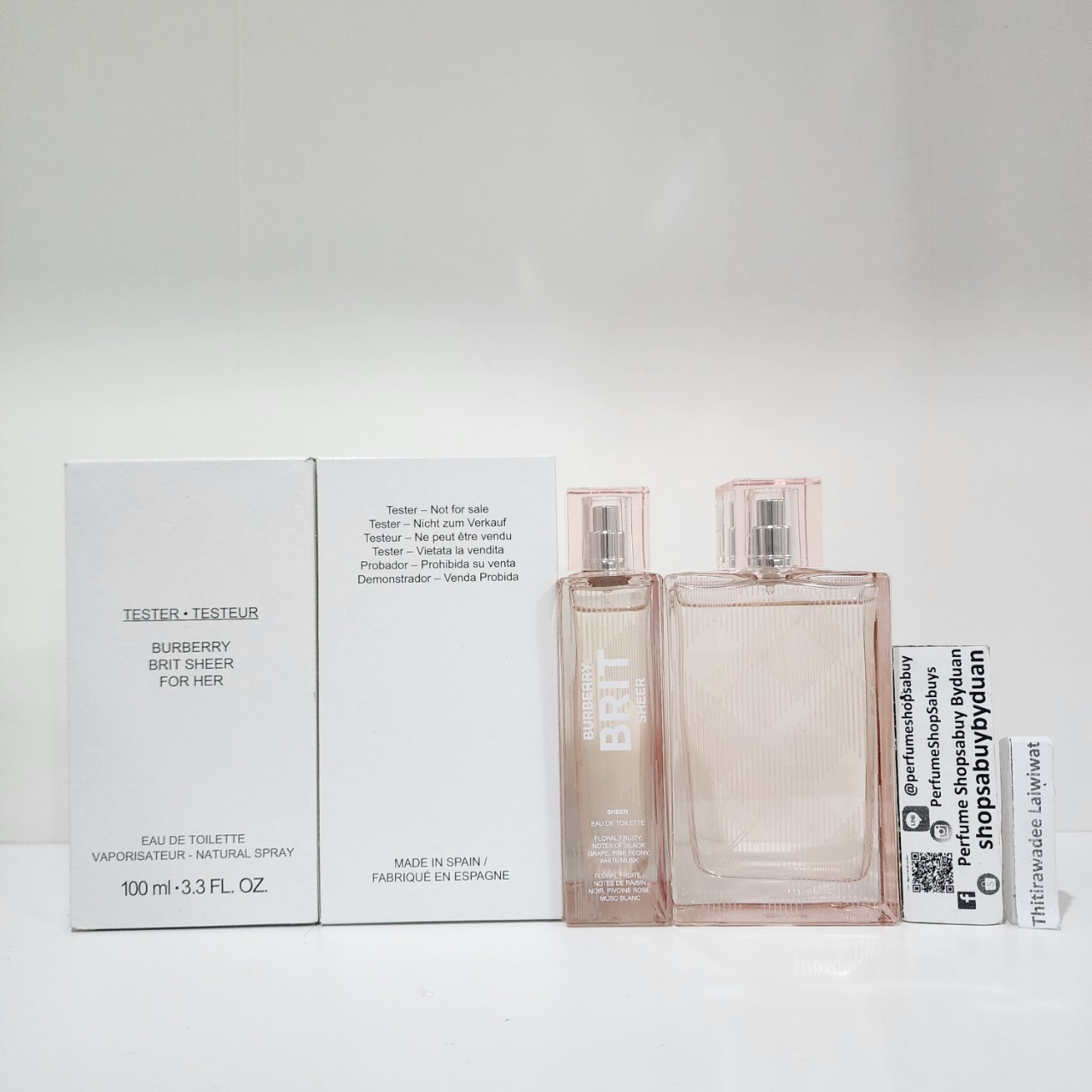น้ำหอมแท้ Burberry Brit Sheer for Women EDT 100 ml.กล่องเทสเตอร์ของแท้ 100%