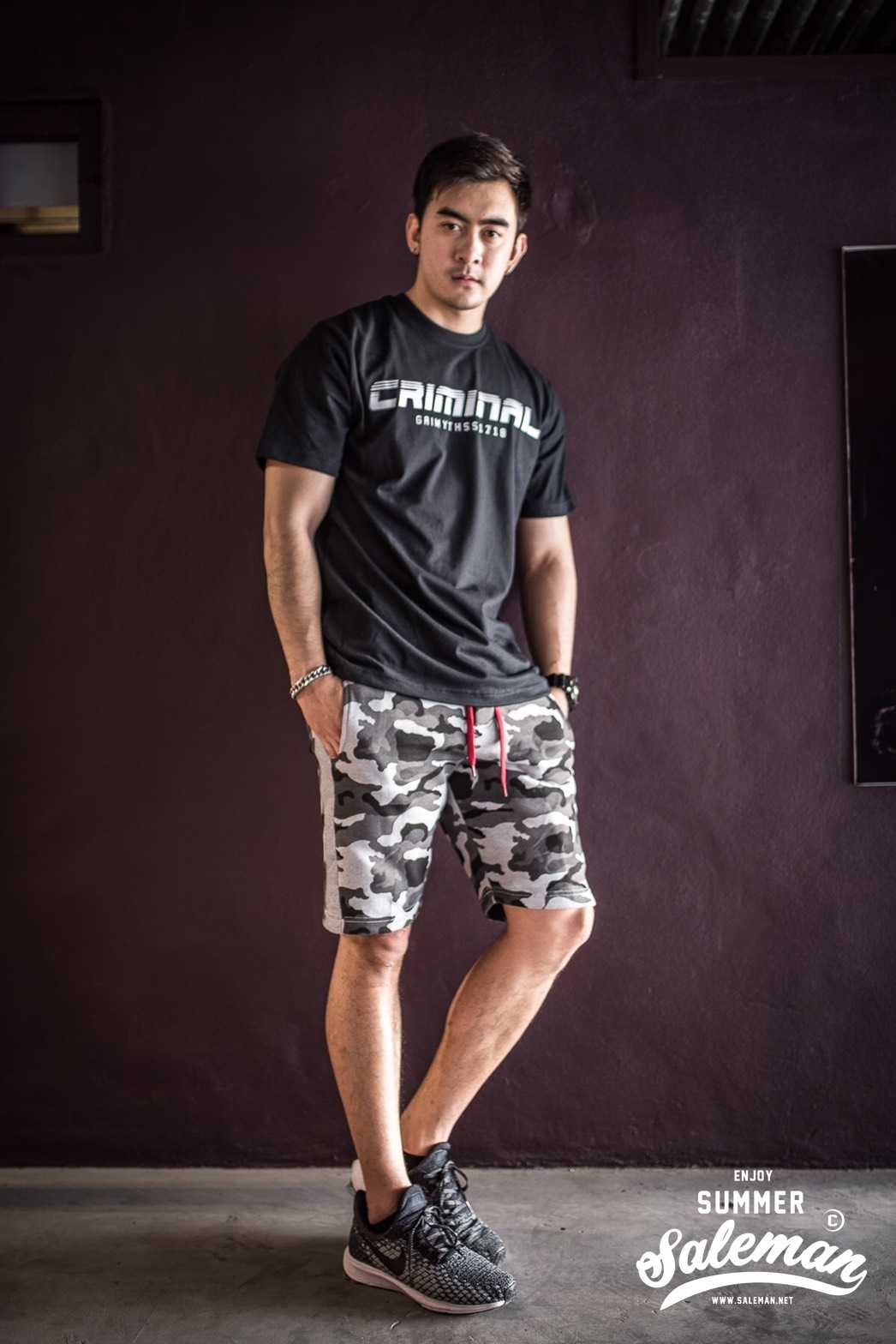 กางเกงขาสั้น พรีเมี่ยม ผ้า วอร์ม รหัส WT281 TAX Panther W เสือดำ SUMMER SALE