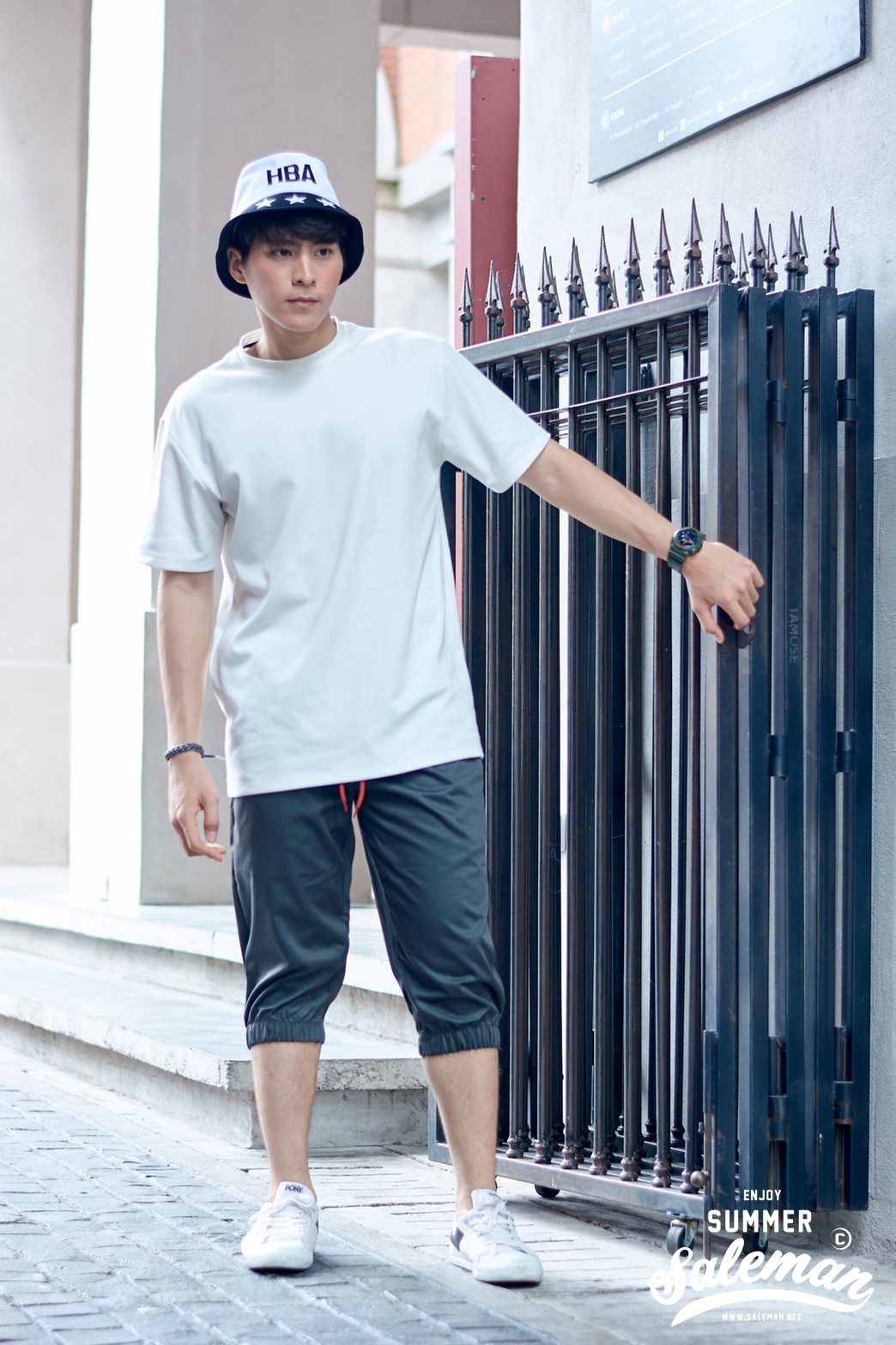 กางเกงขาสามส่วนCOTTON รหัสSS 313 RB สีเขียวขี้ม้า
