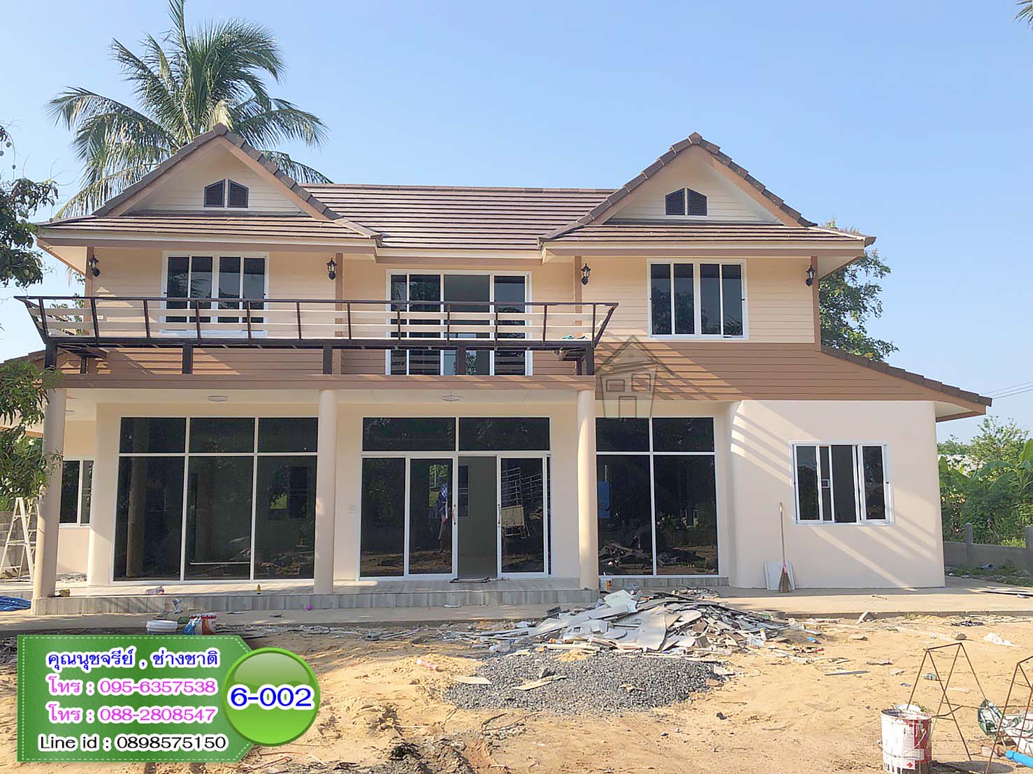 6-002 บ้านน็อคดาวน์ - บ้านหลังใหญ่ - ทรงจั่วมุกซ้อน