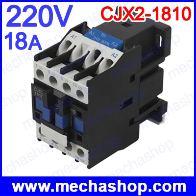 แมกเนติกคอนแทคเตอร์ CJX2-1810 LC1 AC Contactor 18A 3-Pole NO Coil Voltage 220V 50/60Hz Din Rail Mounted 3P+1NO