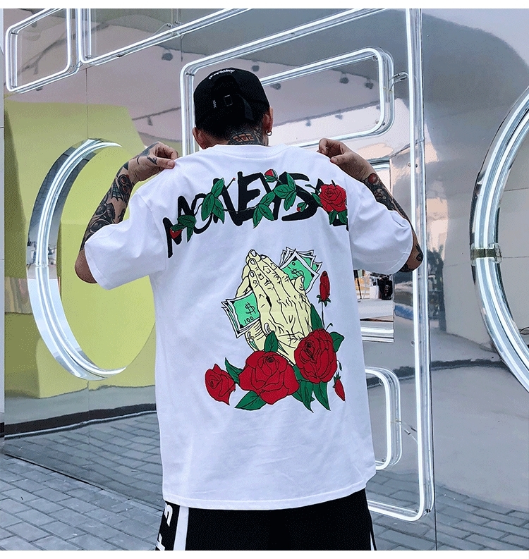 เสื้อยืด Street Fashion Oversize สีดำ MONEY