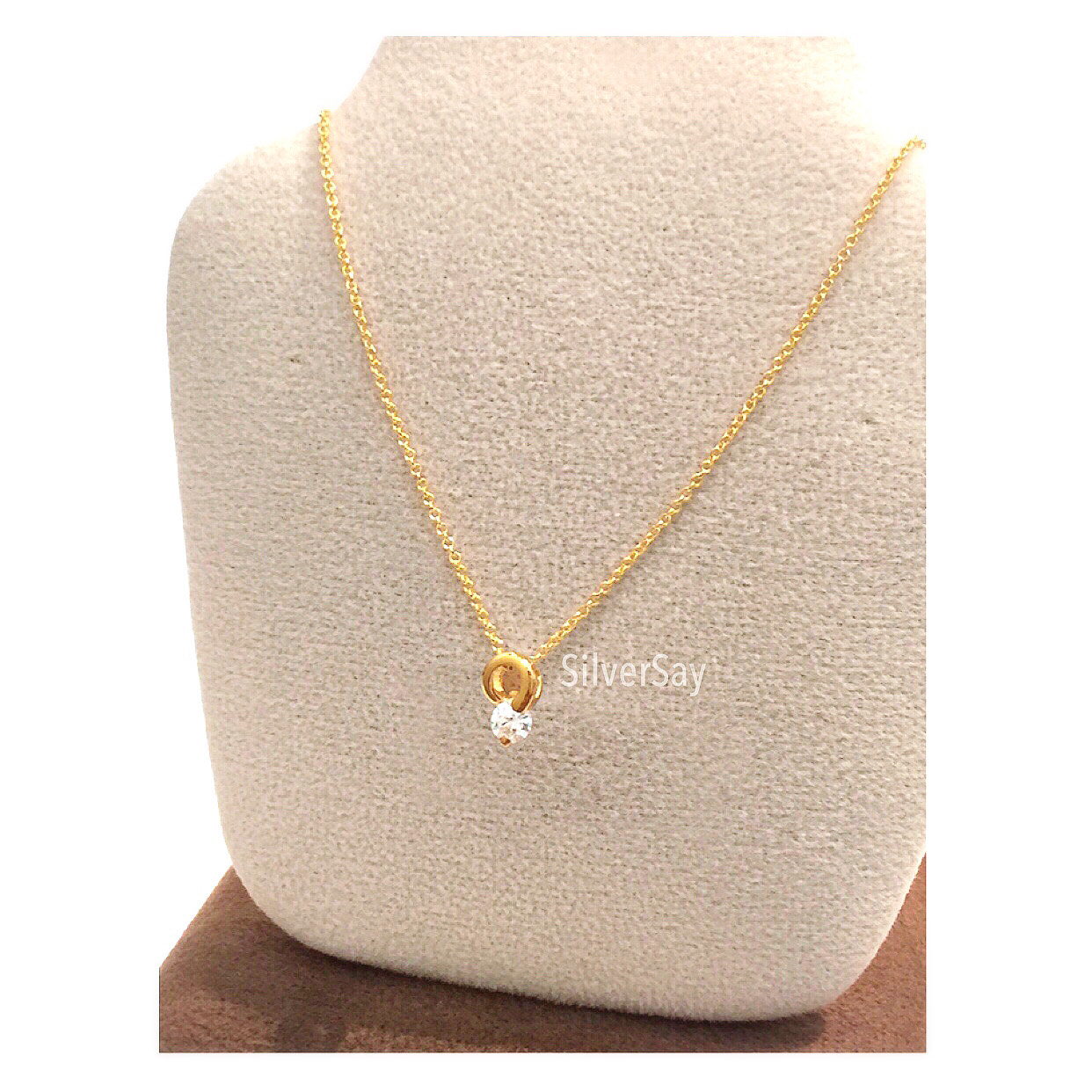 จี้จิ๋วฝังเพชรสวิส 3 มม./ร้อยสร้อยผ่านด้านใน/สีทองคำ22k