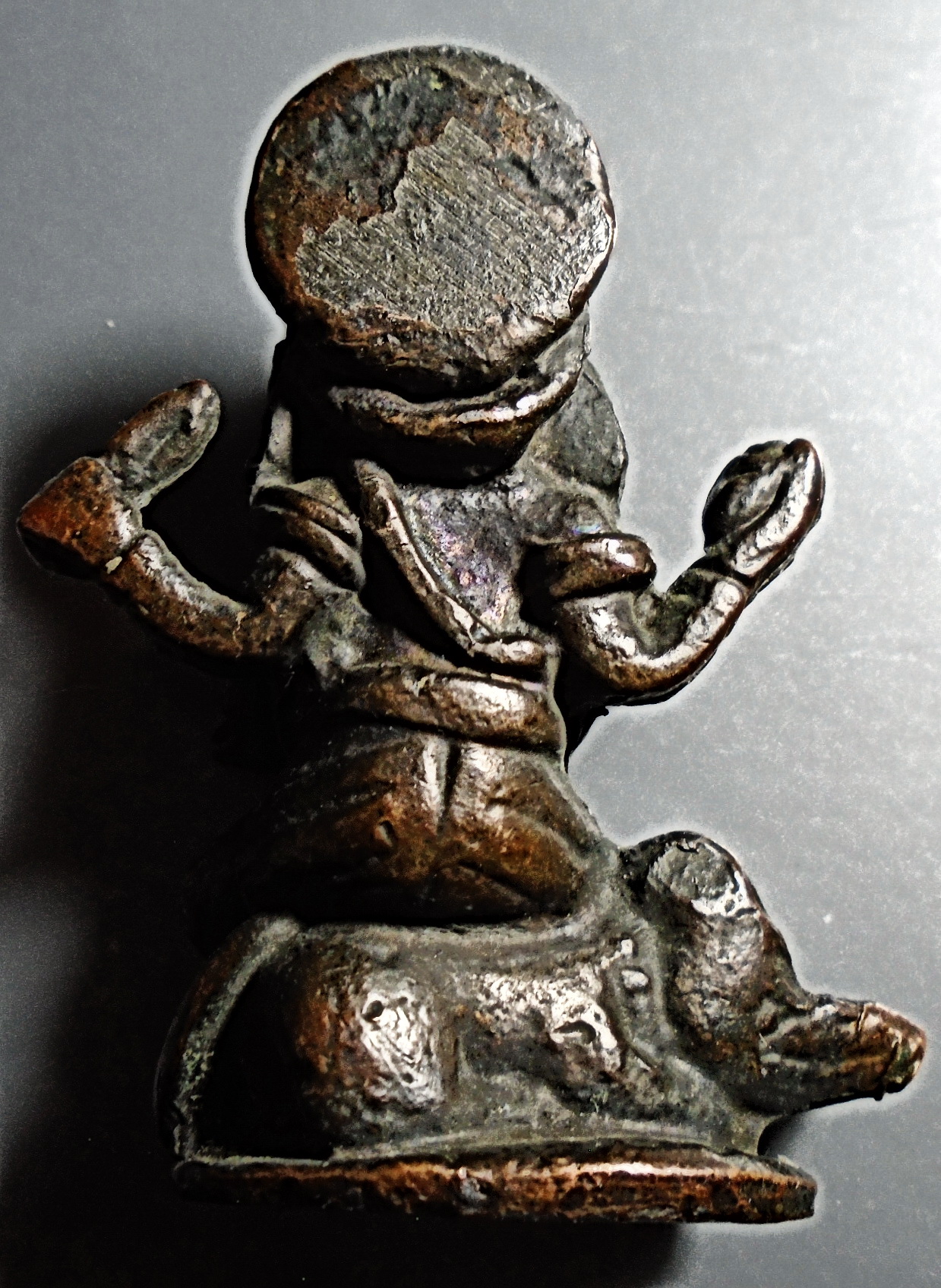 พระพิฆเนศ เนื้อสัมฤทธิ์ หล่อโบราณ ขนาดห้อยบูชา