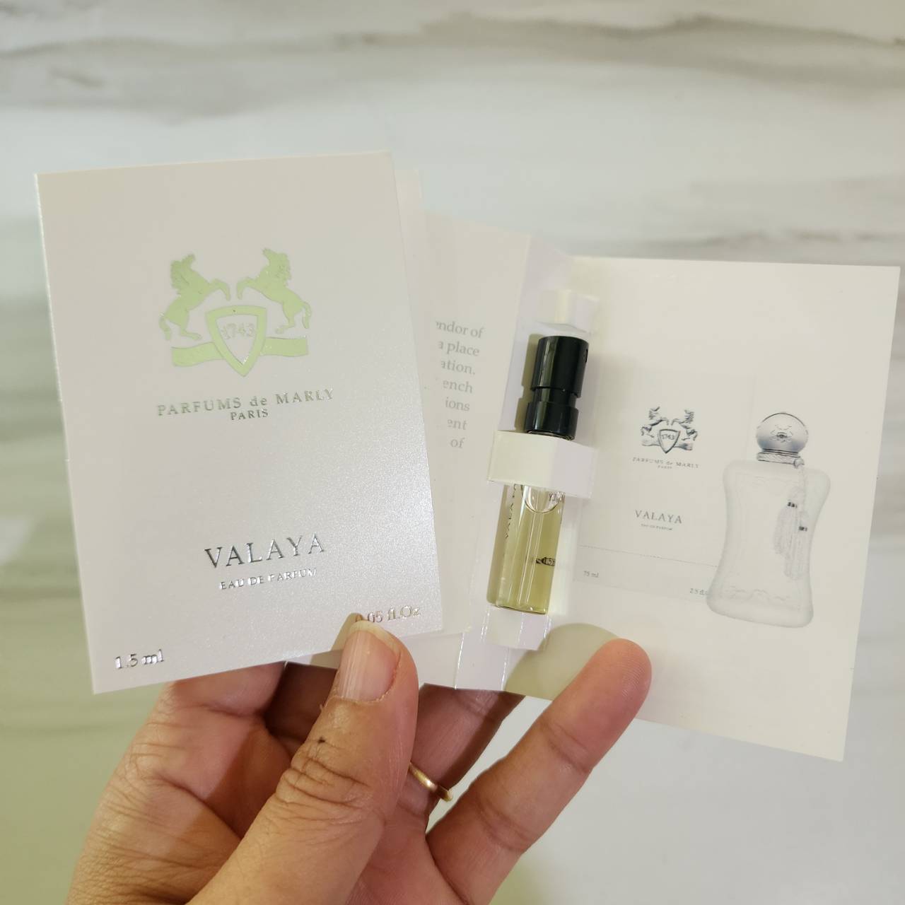 น้ำหอมไวออลหลอดทดลอง Parfums De Marly Valaya EDP 1.5ml Spray Sample Vial แบบหลอดทดลอง น้ำหอมไวออลแบบหลอด