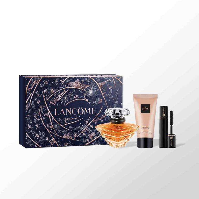 น้ำหอมแท้ Lancome Tresor EDP 30ml Holiday Set 2024 ชุดเซ็ตประกอบด้วย 1. น้ำหอม 30ml 2. Body Lotion 50ml 3. Mini Mascara 2ml "ชุดเซ็ตน้ำหอม