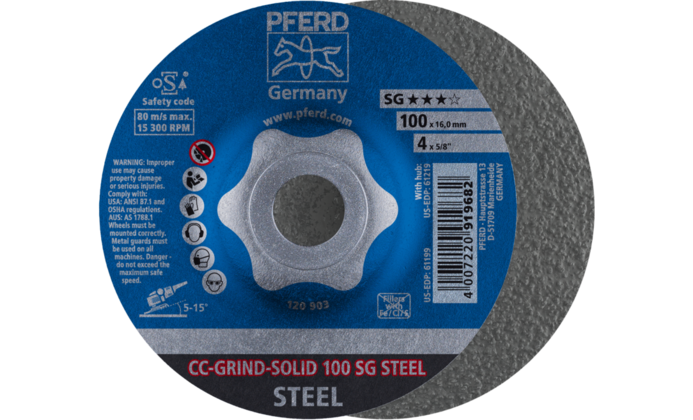 ใบเจียรเหล็กแบบเร็ว CC-GRIND-SOLID SG STEEL