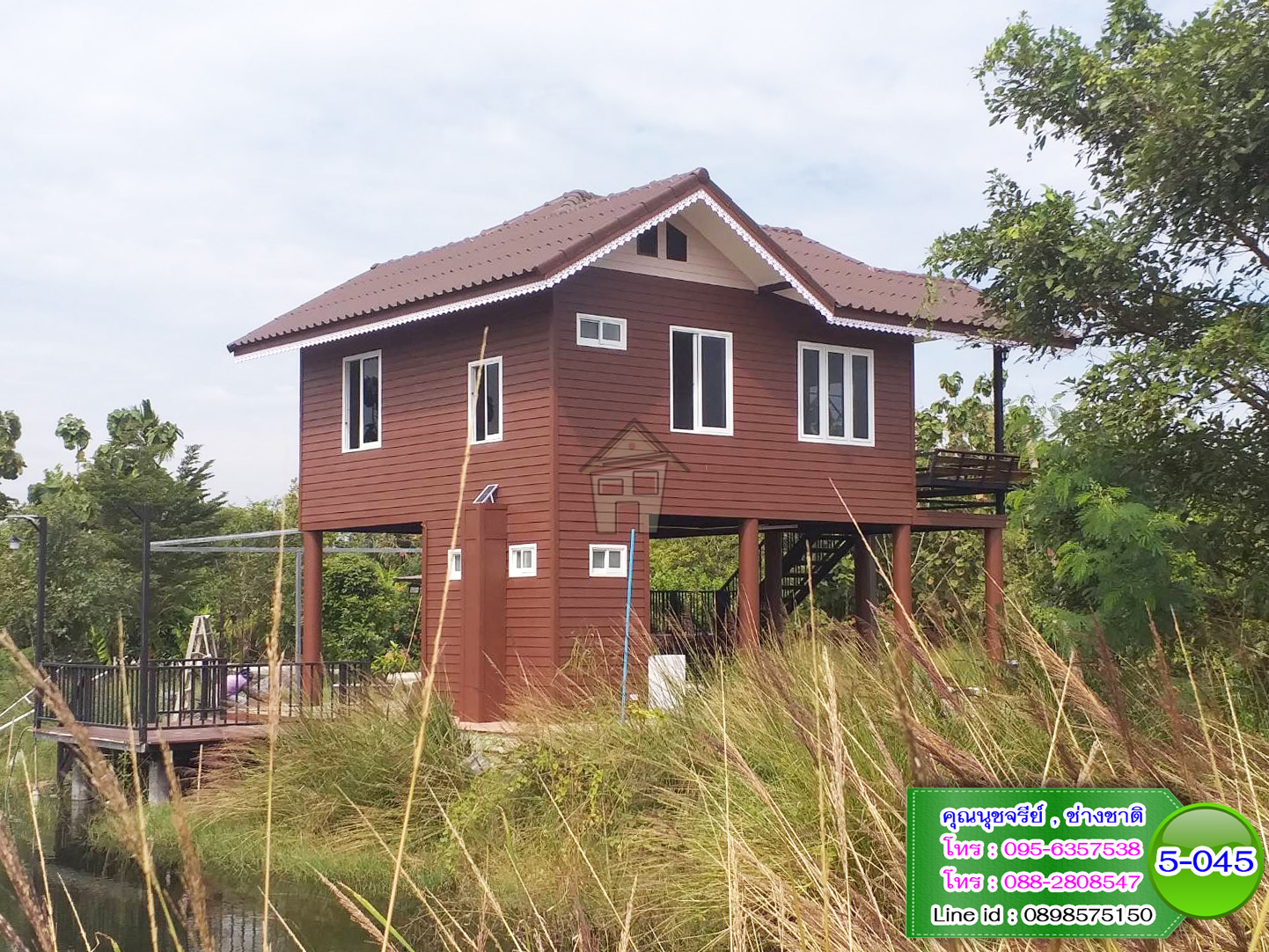 5-045 บ้านน็อคดาวน์ - บ้านหลังใหญ่ - ทรงจั่วมุกซ้อน