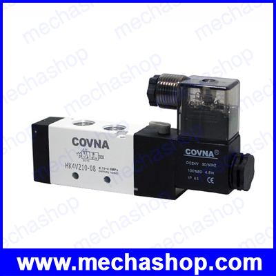 โซลินอยด์วาล์ว วาล์วปิดเปิดลม ยี่ห้อ Covna(ของแท้) 4V210-08 Port G1/4" DC12V, DC24V, AC220V Single Coil Air Pneumatic Solenoid Valve 5/2 Way positions