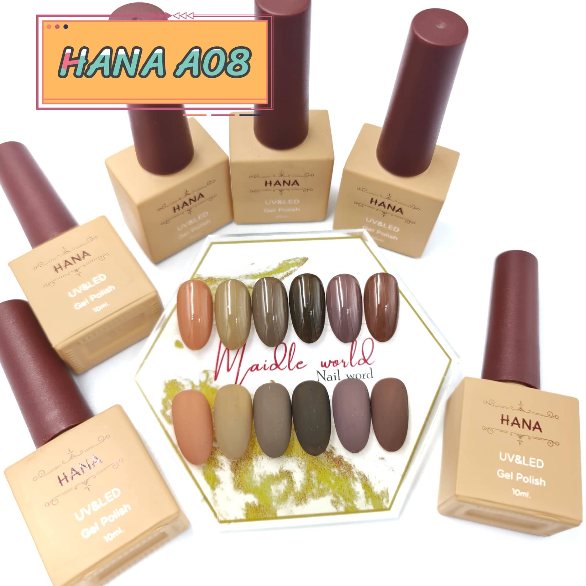 ชุดสีเจล HANA 6สี ขนาด 10ml. (มีให้เลือก11ชุด)