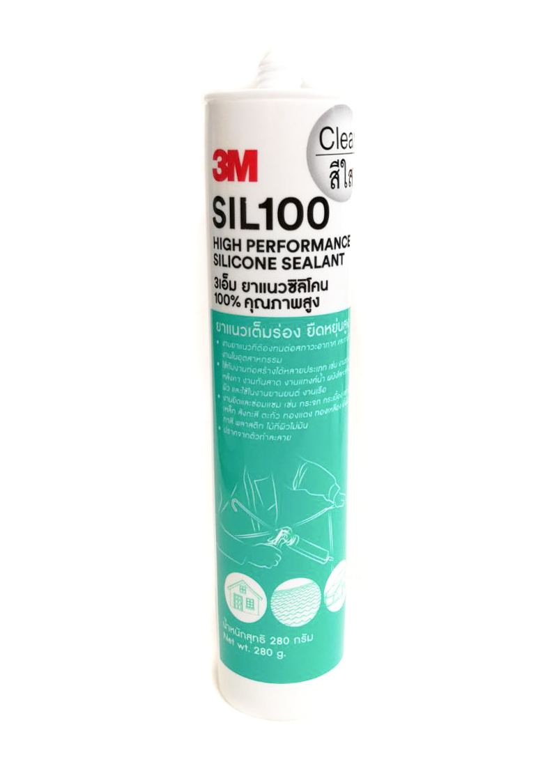 3M SIL100 กาวซิลิโคน ไร้กลิ่น-กรด งานทั่วไป 280 กรัม สีใส ขาว ดำ 3เอ็ม