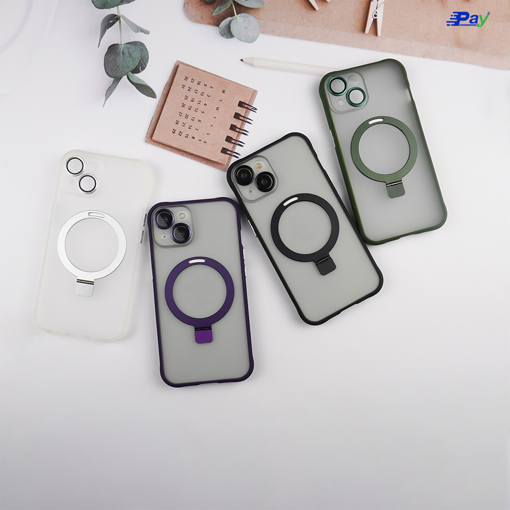 เคสโทรศัพท์ iPhone Cococ เคสชาร์จไร้สาย ขาตั้งได้ เคสครอบเลนส์กล้อง สำหรับ 14ProMax/14/13Pro/12ProMax/11