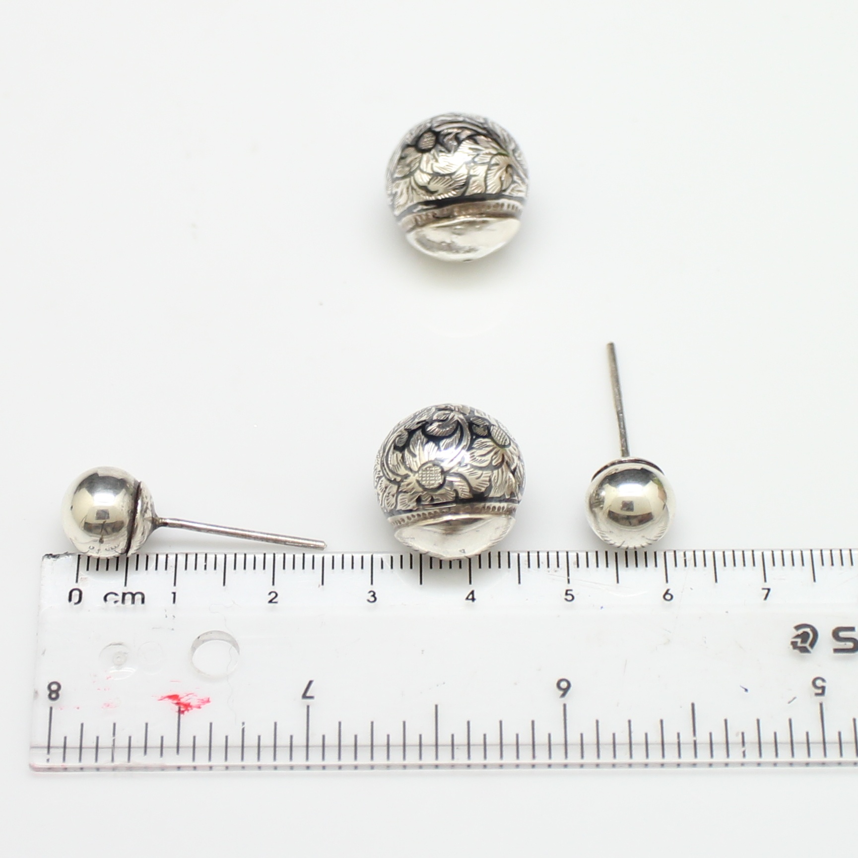 SI472 ต่างหูดิออร์ถมเงิน เงินแท้ 92.5% นน. 14.5 กรัม