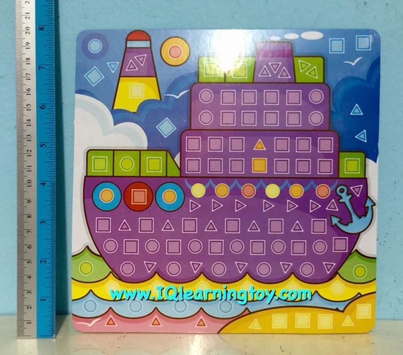 DIY Mosaic (ชุดยานพาหนะ) 1 ชุดมี 4 ภาพขนาดใหญ่ สีสันสดใส ความคิดสร้างสรรค์ ฝึกสมาธิ ส่งฟรี