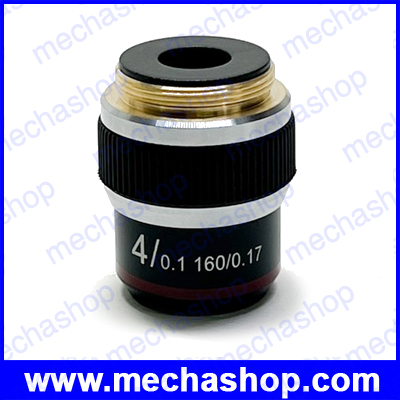 เลนส์วัตถุ เลนส์วัตถุกล้องจุลทรรศน์ 4X Objective Len Binocular Microscope Compound Mounting RMS 20.2mm Diameter