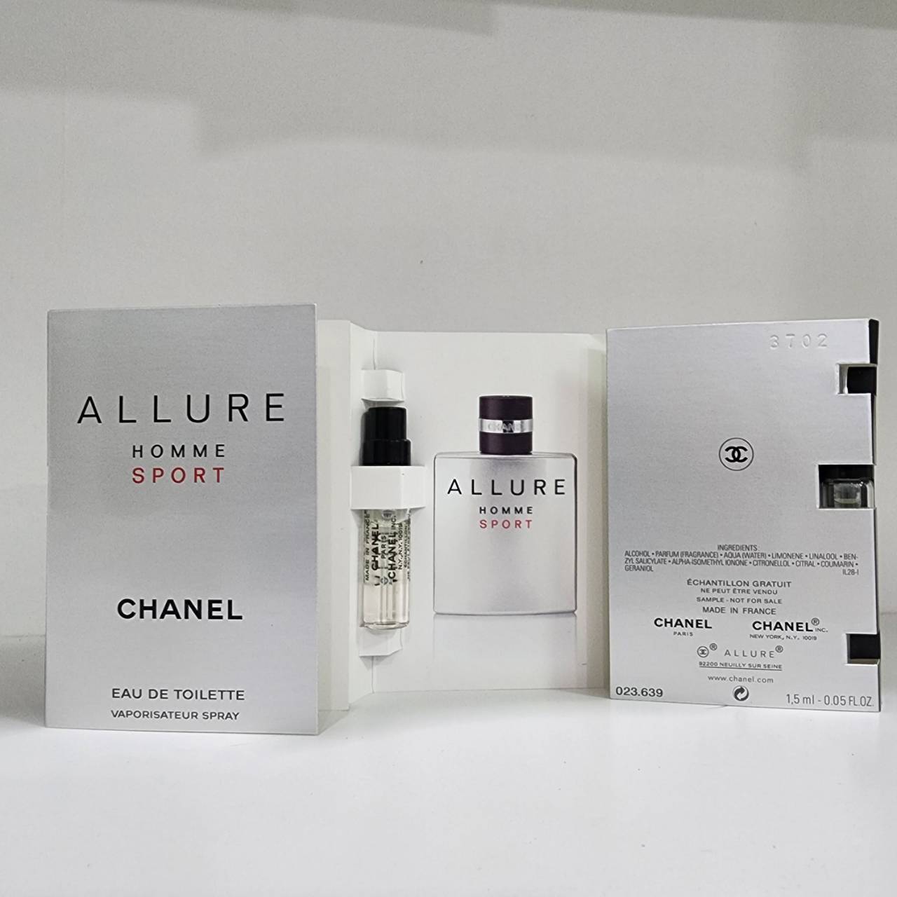 น้ำหอมไวออลหลอดทดลอง Chanel Allure Homme Sport EDT VIAL 1.5ml Spray Sample Vial ขนาดทดลองแบบ VIAL